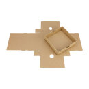 Folding box 10.4 x 10.4 x 2.5 cm, brown, lid, jade kraft cardboard - set of 10