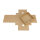 Folding box 10.4 x 10.4 x 2.5 cm, brown, lid, jade kraft cardboard - set of 10