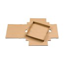 Folding box 12.8 x 12.8 x 2 cm, brown, with lid, jade kraft cardboard - 10 boxes/set