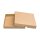 Folding box 12.8 x 12.8 x 2 cm, brown, with lid, jade kraft cardboard - 10 boxes/set