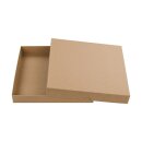 Folding box 22 x 22 x 3 cm, brown, with lid, jade kraft...