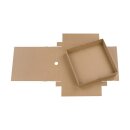 Folding box 22 x 22 x 3 cm, brown, with lid, jade kraft cardboard - set of 10