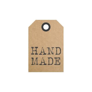 50 Hang tags »Hand made« gift tags, printed labels, brown