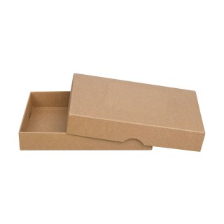 Faltschachtel A5, 15,2 x 21,4  x 2,5 cm, Braun, mit Deckel,  Jade Kraftkarton - 10 Schachteln/Set