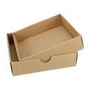 Folding box 8.5 x 8.5 x 2.5 cm, brown, lid, jade kraft cardboard - set of 10