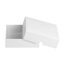 Folding box, 8.5 x 8.5 x 2.5 cm, white, with lid, recycling cardboard - 10 boxes/set