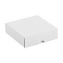 Folding box 8.5 x 8.5 x 2.5 cm, white, with lid, cardboard - set of 10