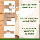 Folding box 10 x 14 x 2.5 cm, brown-white, with lid, jade cardboard - set of 10
