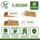 Folding box 10 x 14 x 2.5 cm, brown-white, with lid, jade cardboard - set of 10