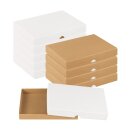 Faltschachtel 13,6 x 19,6 x 2,5 cm, Braun &amp; Wei&szlig;, Deckel, Kraftkarton - 10er Set