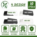 Faltschachtel 11,5 x 15,5 x 2,5 cm, Schwarz &amp; Wei&szlig;, Deckel, Karton - 10er Set