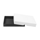 Faltschachtel 11,5 x 15,5  x 2,5 cm, Schwarz und Weiß, Deckel,  Jade Kraftkarton - 10er Set
