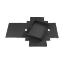 Folding box 11.5 x 15.5 x 2.5 cm, black and white, with lid, jade kraft cardboard - 10 boxes/set