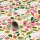 Gift wrapping paper flowers w. greeting fields, cream, smooth, 0.7 x 10 m