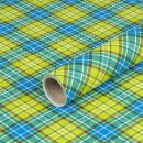 Wrapping Paper Tartan Blue-Green, Birthday Paper, Smooth...