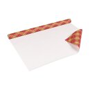 Wrapping paper tartan red-orange, birthday paper, smooth - 1 roll 0.7 x 10 m