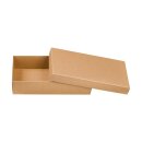 Folding box 15.5 x 23.5 x 5.0 cm, brown, with lid, jade kraft cardboard - set of 10 boxes