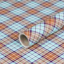 Wrapping Paper Tartan Blue-Brown, Birthday Paper, Smooth...