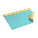 Gift wrapping paper yellow striped and turquoise dotted, smooth, 0,7 x 10 m