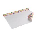 Gift wrapping paper pink and purple flowered, multicolor, smooth, 0.7 x 10 m