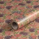 Wrapping paper flowers pink-purple, kraft paper, ribbed,...