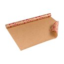 Wrapping paper "Love" red and silver, kraft paper, ribbed, roll 0.70 x 10 m