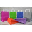 Shopping bag Blue 32 x 40 x 12 cm, kraft paper, smooth, white flat handle