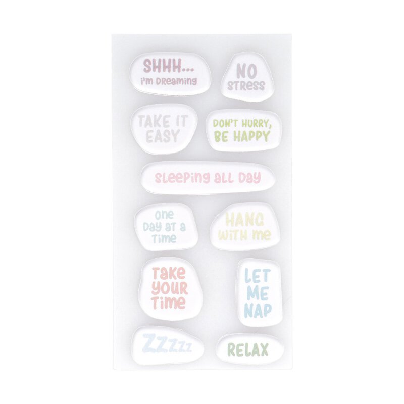 Puffy-Sticker NO STRESS, Texte, selbstklebend