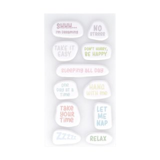 Puffy-Sticker NO STRESS, Text, self-adhesive