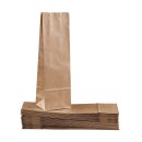 Block bottom bag 55 x 170 x 30 mm, brown, kraft paper ribbed, two-ply without window