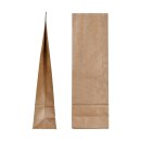 Block bottom bag 55 x 170 x 30 mm, brown, kraft paper ribbed, two-ply without window