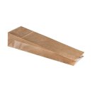 Block bottom bag 70 x 200 x 40 mm, brown, kraft paper ribbed, two-ply without window