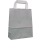 Shopping bag Grey 18 x 22 x 8 cm, kraft paper, smooth, white flat handle