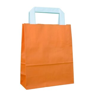 Orange shopping bag 18 x 22 x 8 cm, kraft paper, smooth,...