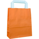 Orange shopping bag 22 x 28 x 10 cm, kraft paper, smooth,...