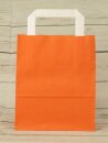 Orange shopping bag 22 x 28 x 10 cm, kraft paper, smooth, white flat handle