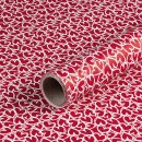 Gift wrapping paper red with white hearts, smooth, 0.7 x...