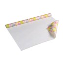 Wrapping paper Pram, pastel, birthday paper, smooth - 1 roll 0.7 x 10 m