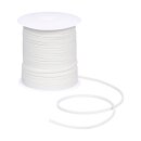 Velvet ribbon white, 3 mm x 45 m, leather cord, decorative suede ribbon