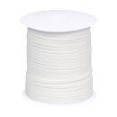 Velvet ribbon white, 3 mm x 45 m, leather cord, decorative suede ribbon