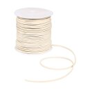 Veloursband cremefarben, 3 mm x 45 m, Lederband, Dekoband Veloursleder