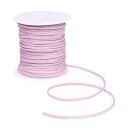 Lavender cord, leather look, decorative ribbon, 3 mm x 45 m, roll