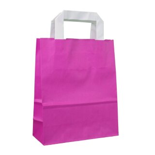 Carrier bag 18 x 22 x 8 cm, pink, kraft paper, smooth,...