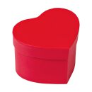Herzförmige Dose, Rot,  9,5 x 7,5 x 6,5 cm aus Karton