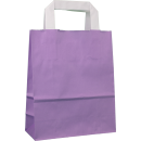 Shopping Bag 18 x 22 x 8 cm, Purple, kraft paper, smooth, white flat handle