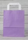 Tragetasche 18 x 22 x 8 cm, Violett, Kraftpapier, glatt, wei&szlig;er Flachhenkel