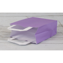 Shopping Bag 22 x 28 x 10 cm, Purple, kraft paper, smooth, white flat handle