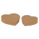 Heart shaped boxes, natural, 24,5 x 24,5 x 5 cm and 21 x...