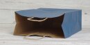 Shopping bag Blue, various sizes, kraft paper, ribbed, w. cord handle