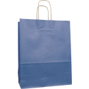 Shopping bag 18 x 22 x 8 cm, Blue, kraft paper, ribbed,...